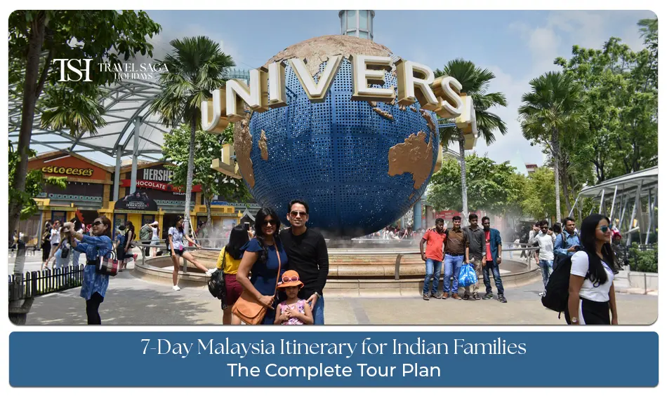 7-day Malaysia itinerary for Indian families featuring Kuala Lumpur, Genting Highlands, Langkawi, sightseeing, and family-friendly attractions.