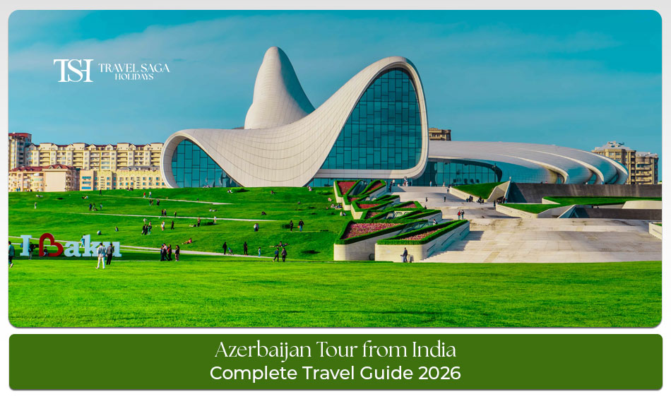 Azerbaijan travel guide from India covering Baku city and Caspian Sea views