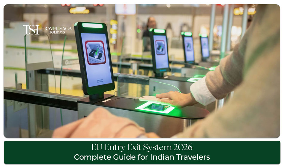 EU Entry Exit System Guide for travelers explaining new European border control rules, passport scanning, biometric checks, and visa-free entry process for tourists visiting Schengen countries.