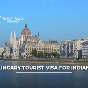 Hungary Tourist Visa for Indians with passport, visa documents, Budapest skyline, and travel essentials for Indian tourists.