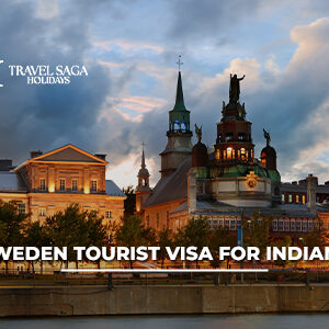 Sweden tourist visa for Indians with Stockholm city view and travel documents