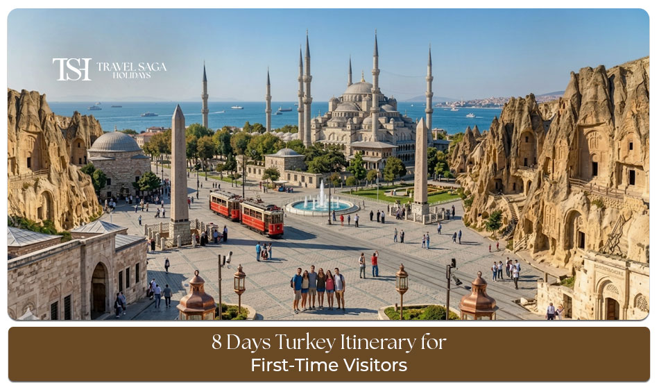 Travelers exploring famous attractions during a Turkey 8 days itinerary tour