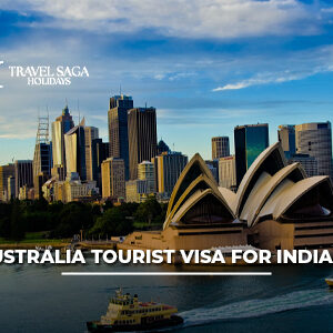 Australia Tourist Visa for Indians with Sydney Opera House and travel documents