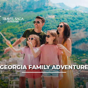 Family enjoying a Georgia adventure holiday with mountain landscapes, sightseeing tours, and fun outdoor activities