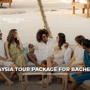 Group of bachelors enjoying a Malaysia tour with nightlife, city attractions, beaches, and exciting adventure activities.