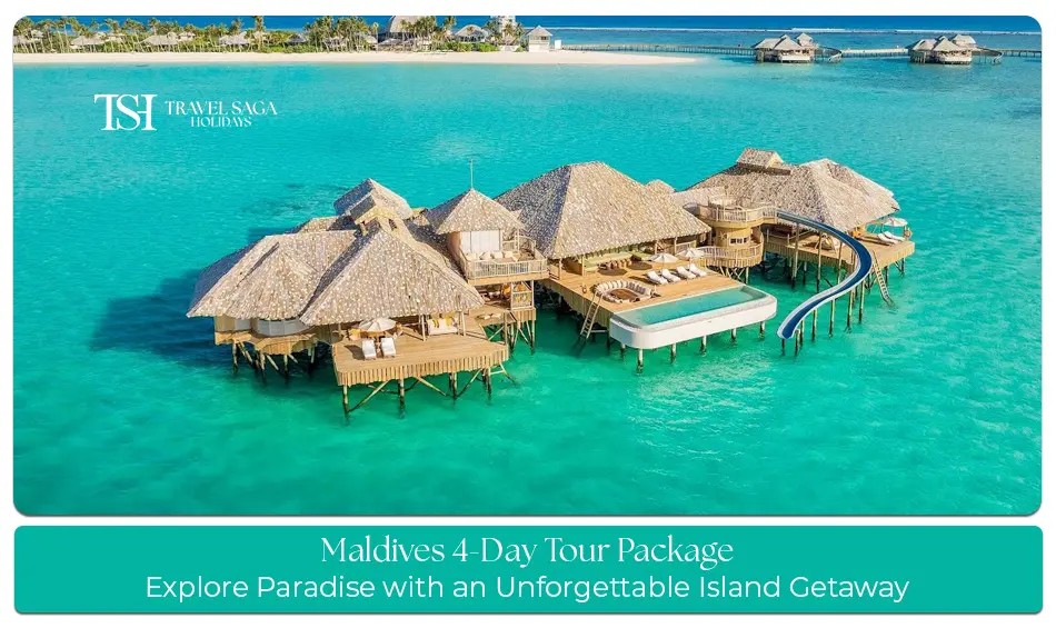 Maldives 4 days itinerary for Indians enjoying luxury water villas, island hopping, beach activities, and sunset cruises in the Maldives.