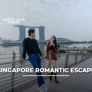 Romantic couple enjoying a Singapore escape with Marina Bay views, luxury experiences, and beautiful city attractions.