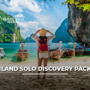 Solo traveler exploring Thailand beaches, temples, and vibrant city attractions during a discovery holiday