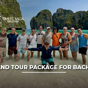 Group of bachelors enjoying nightlife, beaches, and adventure activities during a Thailand tour package trip