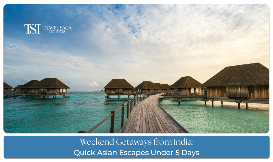 Weekend getaways from India featuring scenic beaches, mountains, and short holiday destinations