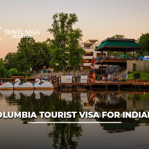Indian traveler applying for a Colombia tourist visa with passport and travel documents