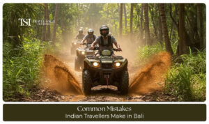 Indian travellers in Bali learning essential travel tips to avoid common mistakes related to transport, currency exchange, local customs, and itinerary planning.