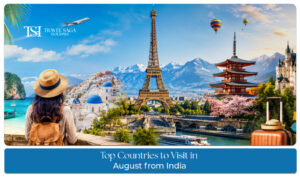Best countries to visit in August from India featuring scenic beaches, mountains, cultural attractions, and visa-friendly destinations.