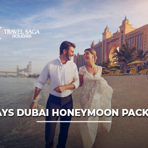 7 Days Dubai Honeymoon Package with Burj Khalifa, desert safari, luxury stay, Marina cruise, and romantic experiences.