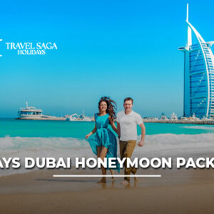 9 Days Dubai Honeymoon Package with luxury hotel, Burj Khalifa, desert safari, Marina cruise, and romantic couple experiences.