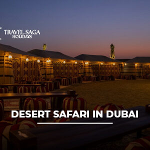 Desert Safari Dubai adventure featuring dune bashing, camel rides, sandboarding, and stunning sunset views in the Arabian Desert.