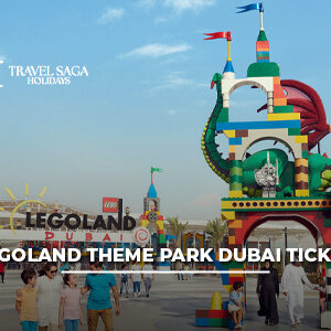Families exploring exciting rides and LEGO-themed attractions at LEGOLAND Theme Park Dubai.