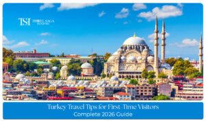 First-time travellers exploring Turkey with iconic landmarks, local markets, and essential travel tips.