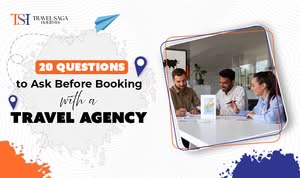 Customer asking a travel agency about holiday packages, visa services, and travel costs
