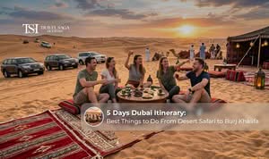 Travellers visiting Burj Khalifa and Dubai attractions during a 5-day itinerary