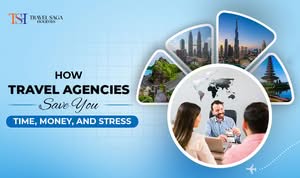 Travel consultant helping customers plan flights, hotels, and holiday packages