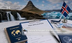 Indian traveller applying for an Iceland Schengen visa with passport and supporting documents