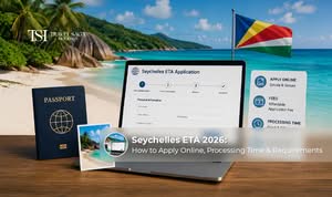 Traveller completing a Seychelles Electronic Travel Authorisation (ETA) application online