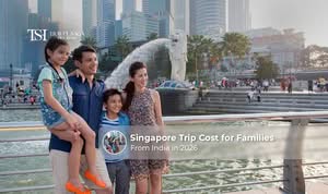 Indian family sightseeing in Singapore with Marina Bay Sands, Gardens by the Bay, and Sentosa Island