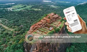 Traveller applying for Sri Lanka ETA visa online with passport and travel documents