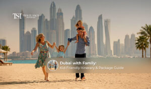 Family enjoying a holiday in Dubai.