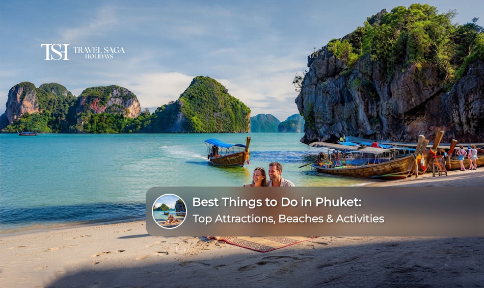 Visitors enjoying Phuket beaches, island views, and popular local attractions.