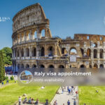 Italy visa appointment slots availability for applicants.