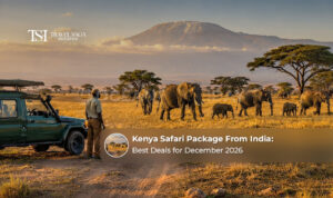 Indian travellers enjoying a wildlife safari across Kenya's scenic national parks in December.