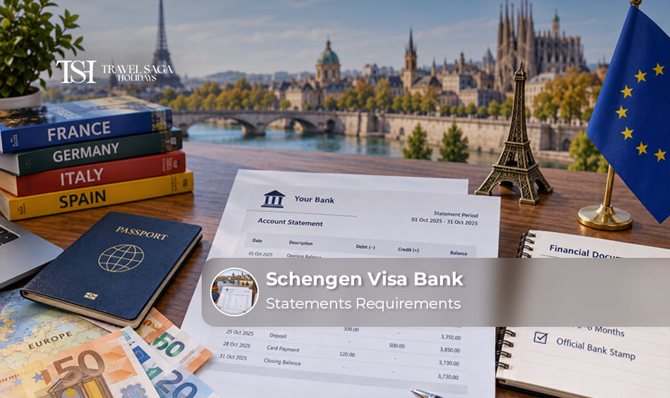 Schengen visa bank statements requirements for proving sufficient funds.