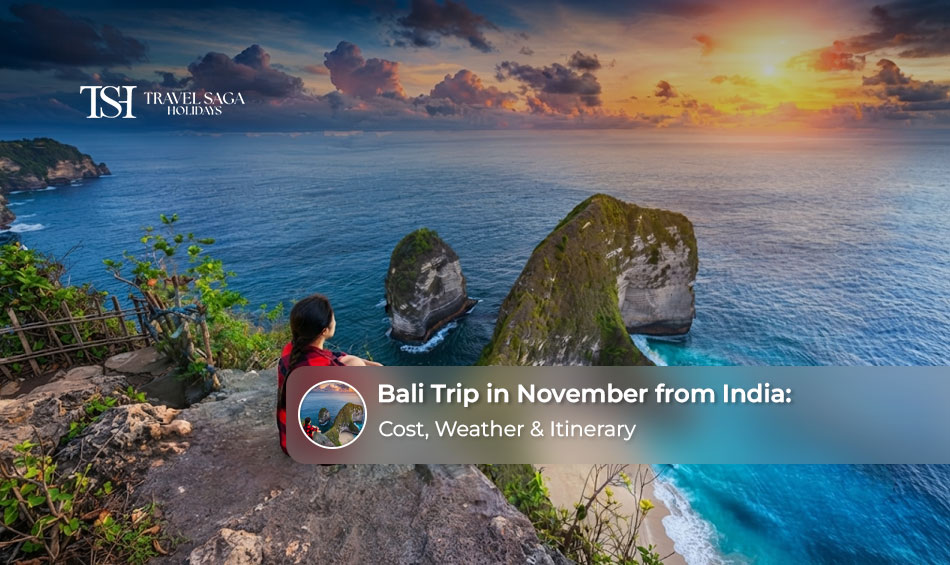 Indian travellers enjoying Bali’s tropical landscapes and cultural attractions during a November holiday.