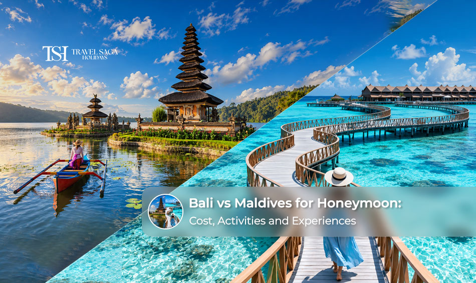 A romantic tropical beach with turquoise waters, white sand, and a peaceful setting for a honeymoon in Bali or the Maldives.