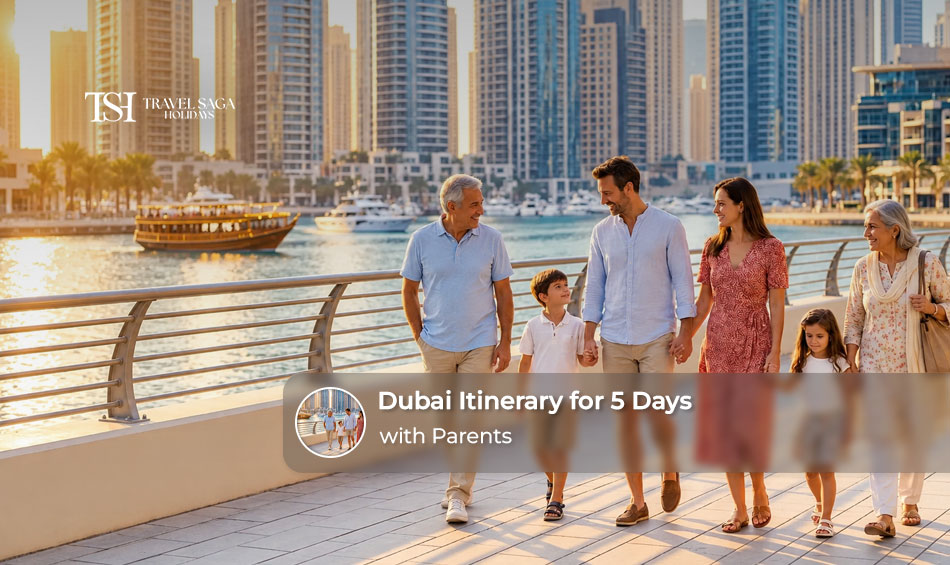 Parents enjoying a relaxing Dubai sightseeing trip with family-friendly attractions and comfortable travel experiences.