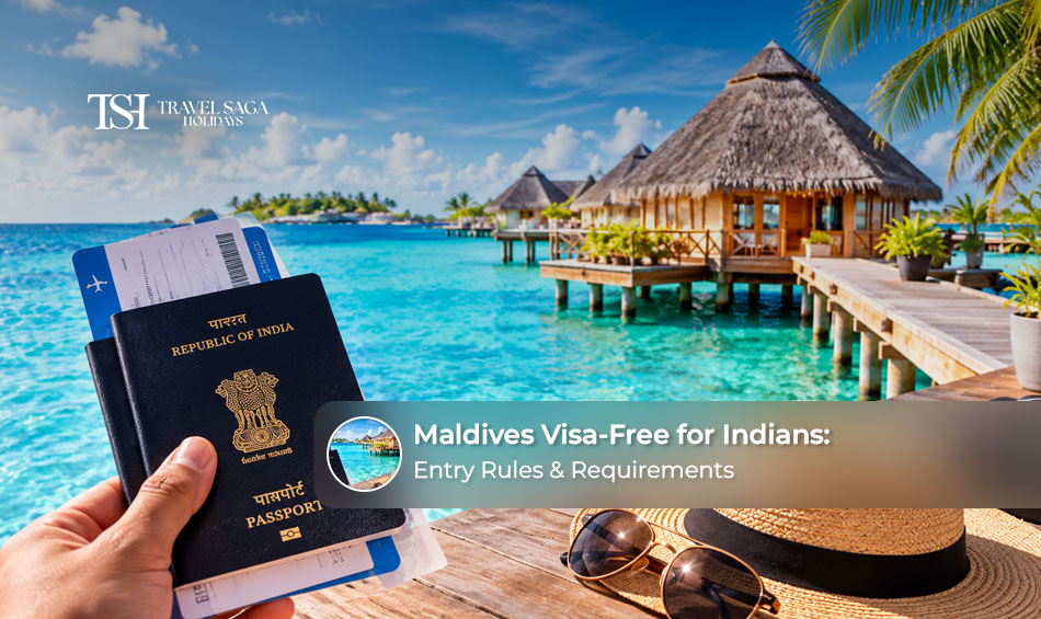 Indian travellers arriving in the Maldives with passport and travel documents ready for entry.
